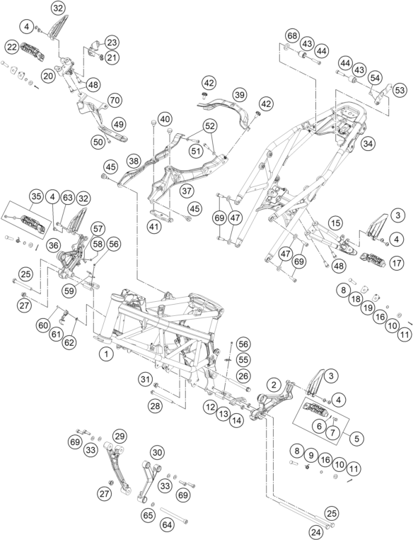 Sprängskiss: Frame – KTM 250 Duke, white - B.D. 17