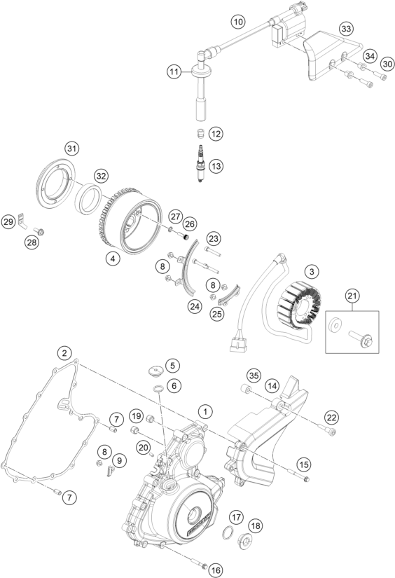 Sprängskiss: Ignition System – KTM 250 Duke, white - B.D. 17