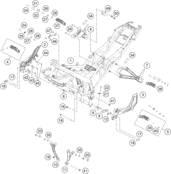 Sprängskiss: Frame – KTM RC 125 ORANGE B.D. 2017