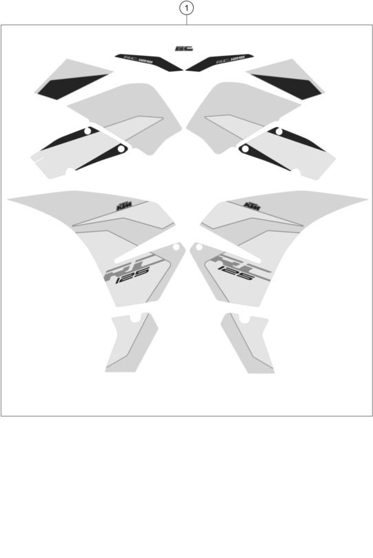 Sprängskiss: Decal – KTM RC 125, orange - B.D. 2018