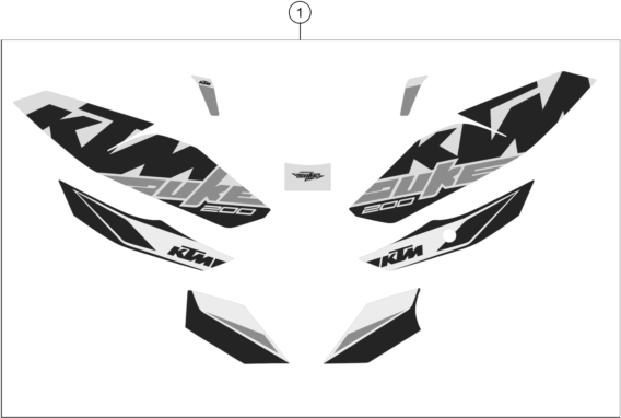 Sprängskiss: Decal – KTM 200 Duke, black-CKD 2019