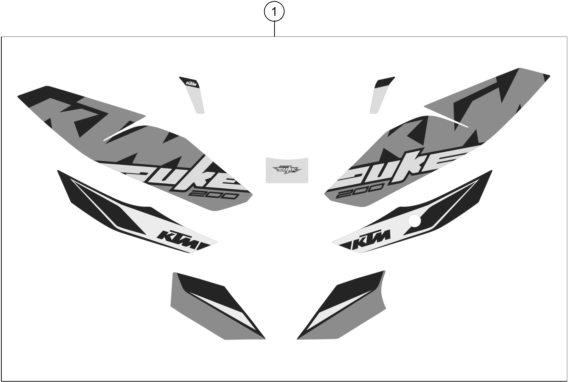 Sprängskiss: Decal – KTM 200 Duke, orange-CKD 2019