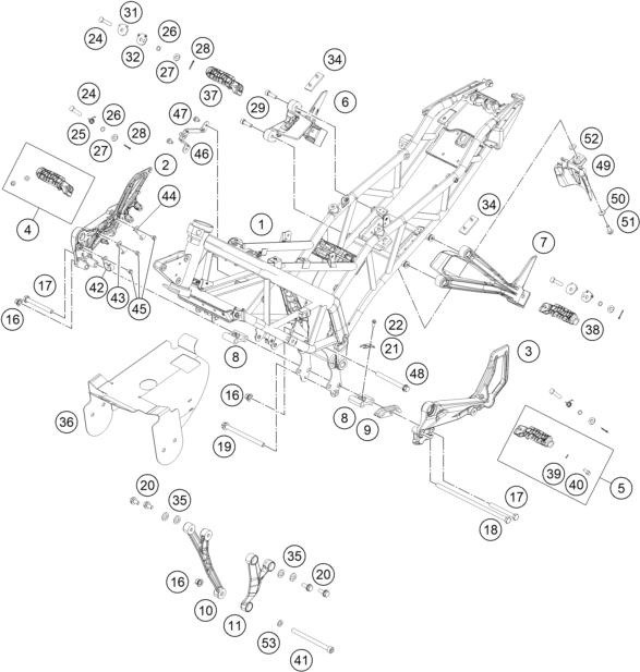 Sprängskiss: Frame – KTM RC 250 ORANGE B.D. 17