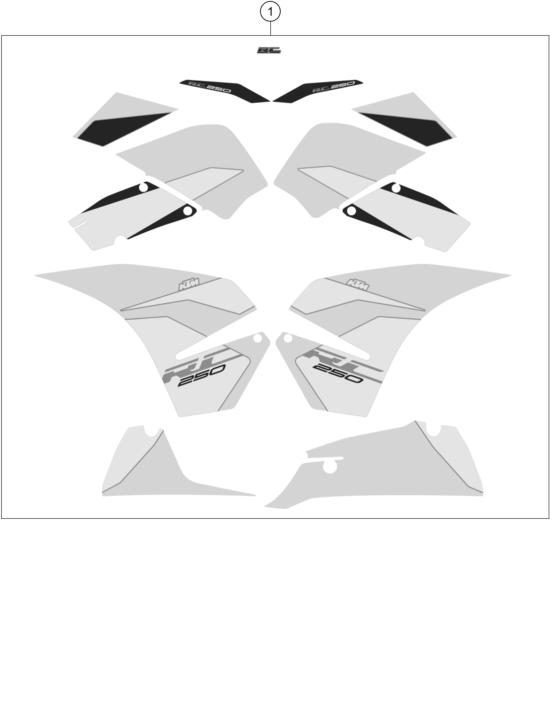 Sprängskiss: Decal – KTM RC 250 ORANGE B.D. 17
