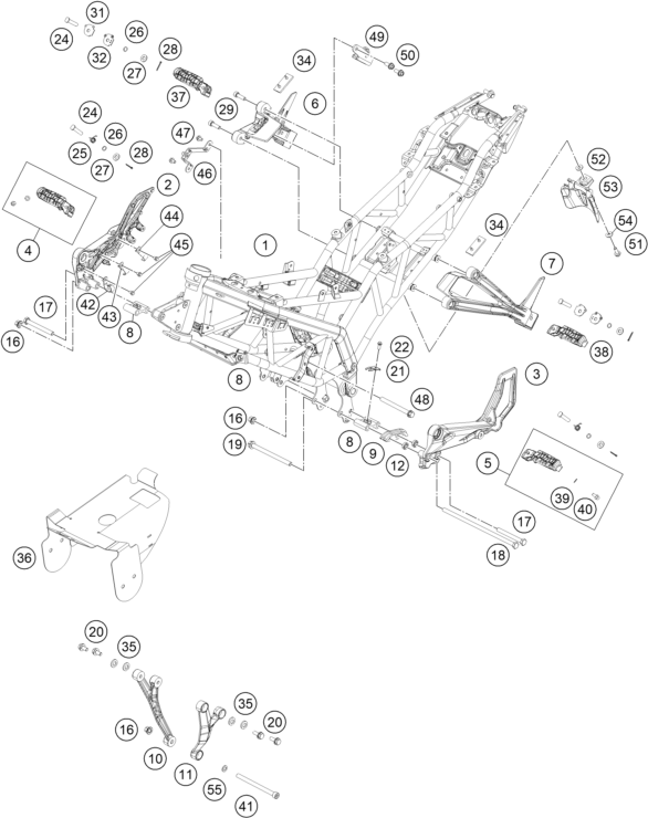 Sprängskiss: Frame – KTM RC 390 R, black 2018