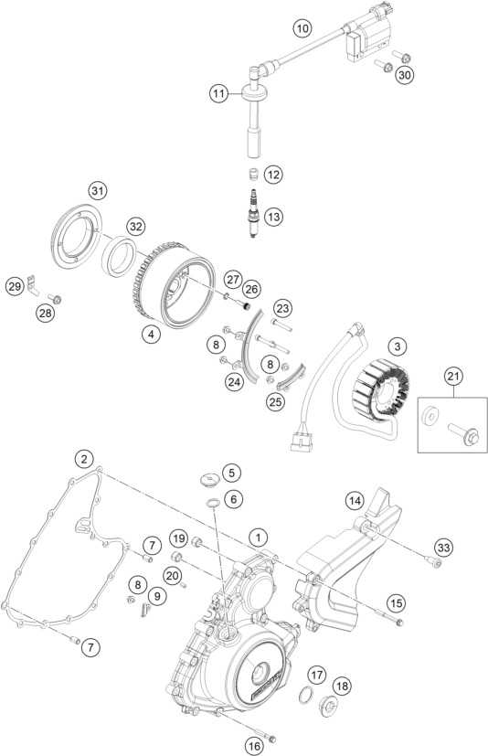 Sprängskiss: Ignition System – KTM RC 250 ORANGE B.D. 17
