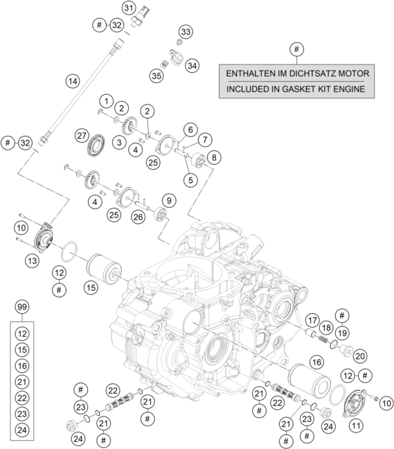 Sprängskiss: Lubricating System – KTM 690 Enduro R 2020