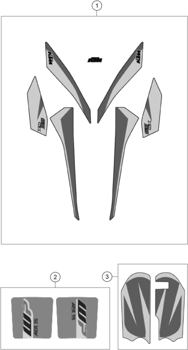Sprängskiss: Decal – KTM 65 SX 2018