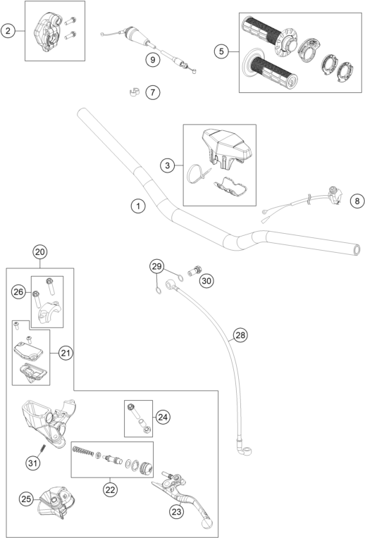 Sprängskiss: Handlebar, Controls – KTM 85 SX 19/16 2020