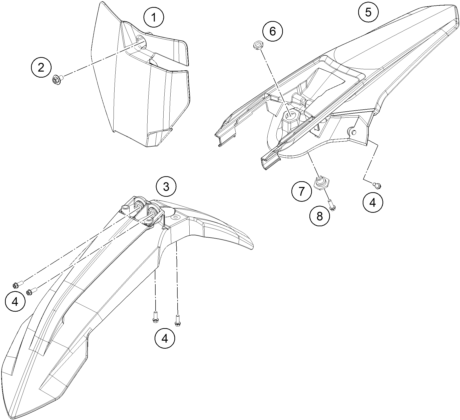 Sprängskiss: Mask, Fenders – KTM 85 SX 17/14 2022