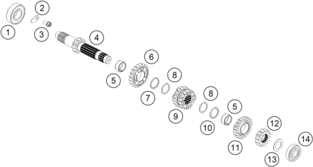 Sprängskiss: Transmission I - Main Shaft – KTM 85 SX 17/14 2022