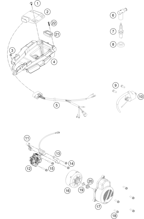 Sprängskiss: Ignition System – KTM 85 SX 17/14 2022
