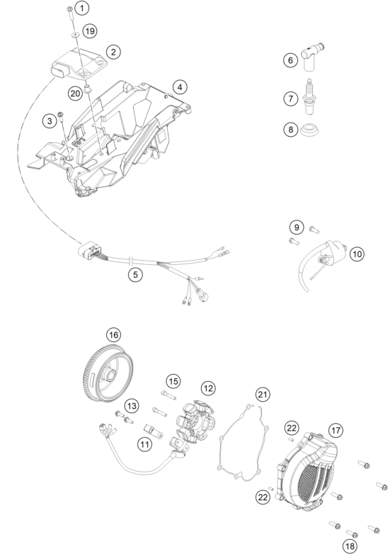 Sprängskiss: Ignition System – KTM 125 XC-W 2018