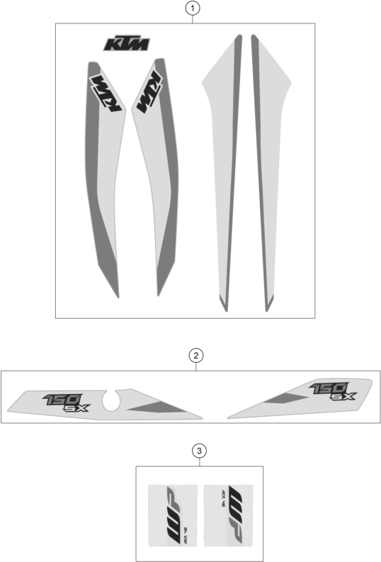 Sprängskiss: Decal – KTM 150 SX 2018