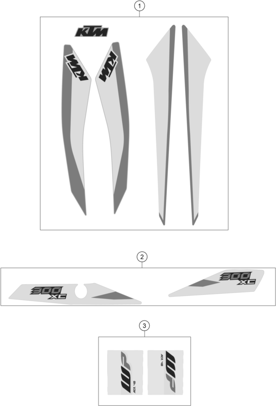 Sprängskiss: Decal – KTM 300 XC 2018
