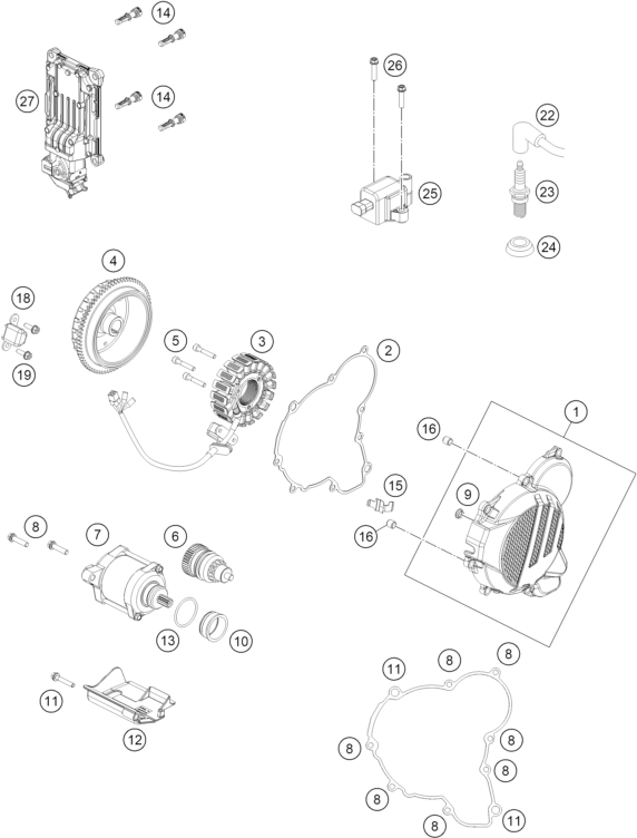 Sprängskiss: Ignition System – KTM 250 EXC TPI 2019