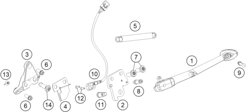 Sprängskiss: Side / Center Stand – KTM 1290 Super Duke GT, black 2018