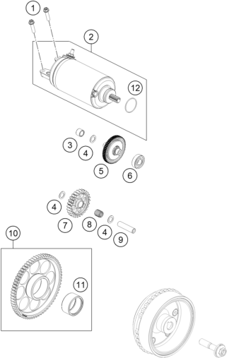 Sprängskiss: Electric Starter – KTM 890 SMT 2026