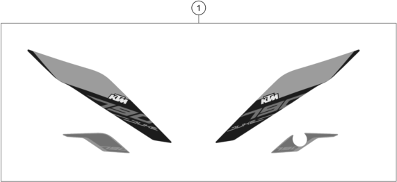 Sprängskiss: Decal – KTM 790 Duke black 2018