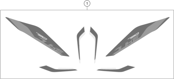 Sprängskiss: Decal – KTM 790 Duke orange 2019