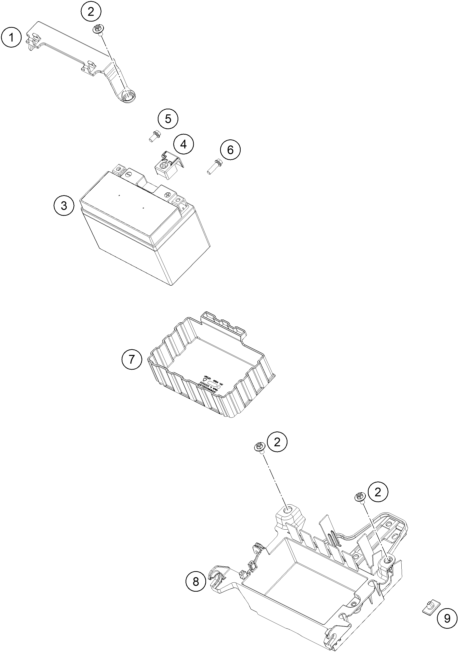 Sprängskiss: Battery – KTM 790 DUKE, black - D.D. 2026