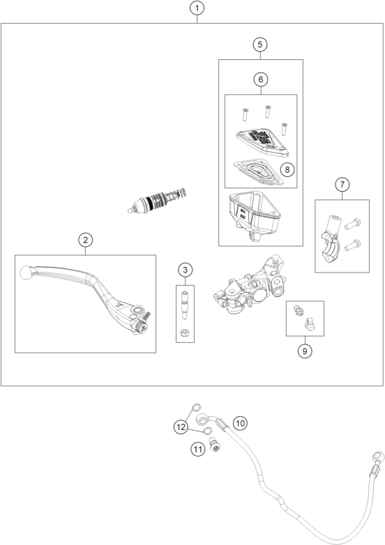 Sprängskiss: Front Brake Control – KTM 790 DUKE, black - D.D. 2026