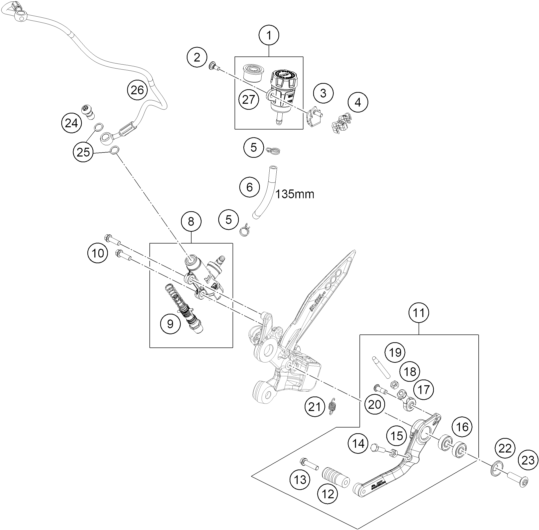 Sprängskiss: Rear Brake Control – KTM 790 DUKE, black - D.D. 2026