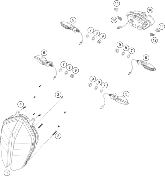 Sprängskiss: Lighting System – KTM 790 DUKE, black - D.D. 2026