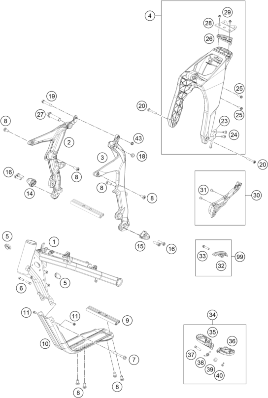 Sprängskiss: Frame – KTM Freeride E-XC 2019