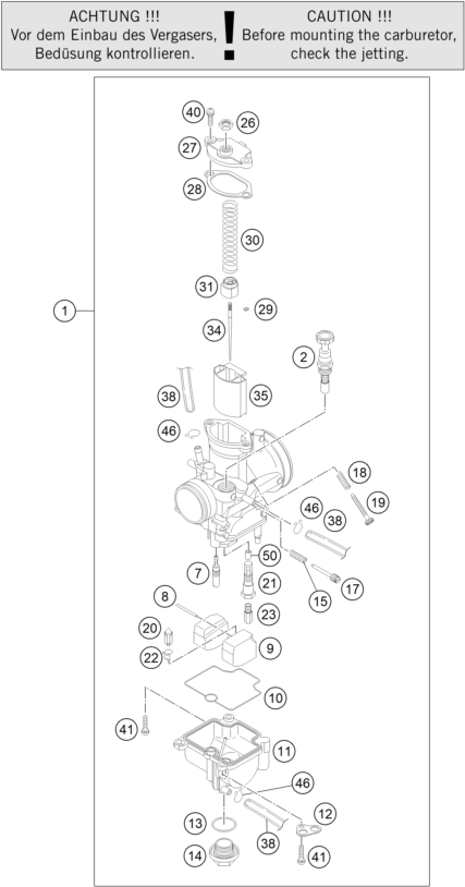 Sprängskiss: Carburetor – KTM 85 SX 17/14 2027
