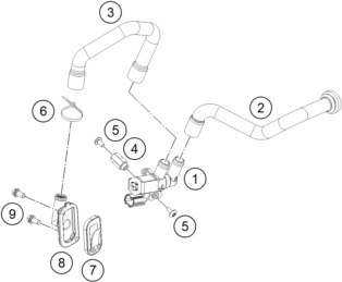 Sprängskiss: Secondary Air System Sas – KTM 690 Duke, orange 2019