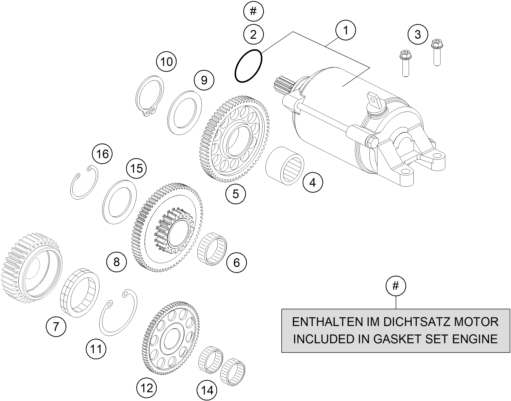 Sprängskiss: Electric Starter – KTM 690 Enduro R 2020