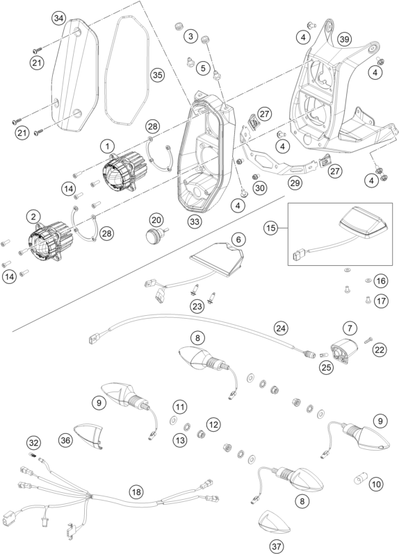 Sprängskiss: Lighting System – KTM 450 RALLY Factory Replica 2018