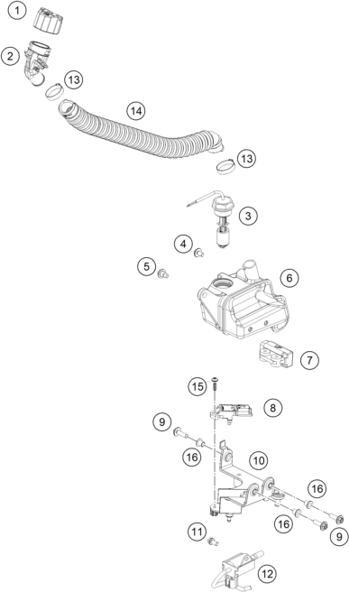 Sprängskiss: Lubricating System – KTM 250 EXC TPI 2019