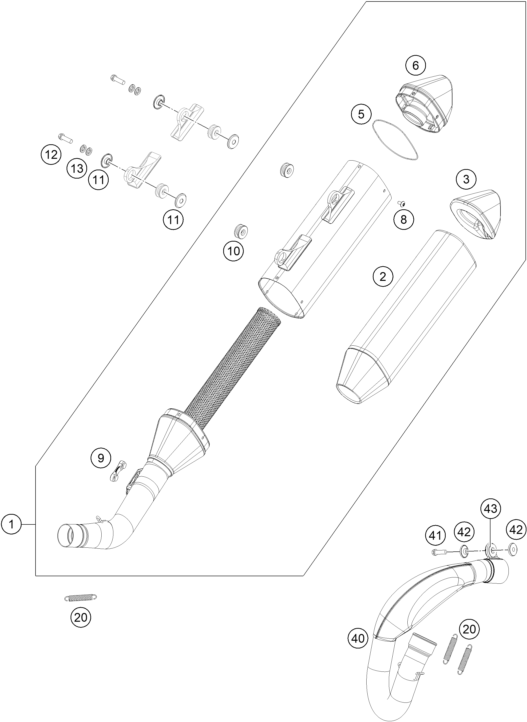 Sprängskiss: Exhaust System – KTM 450 SMR 2021