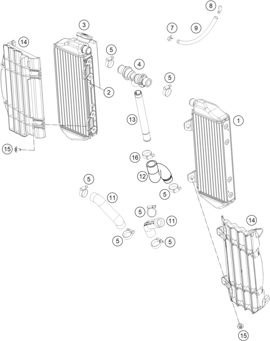 Sprängskiss: Cooling System – KTM 450 SMR 2021