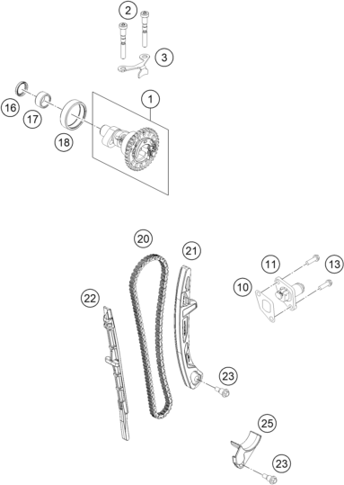 Sprängskiss: Timing Drive – KTM 450 SMR 2021