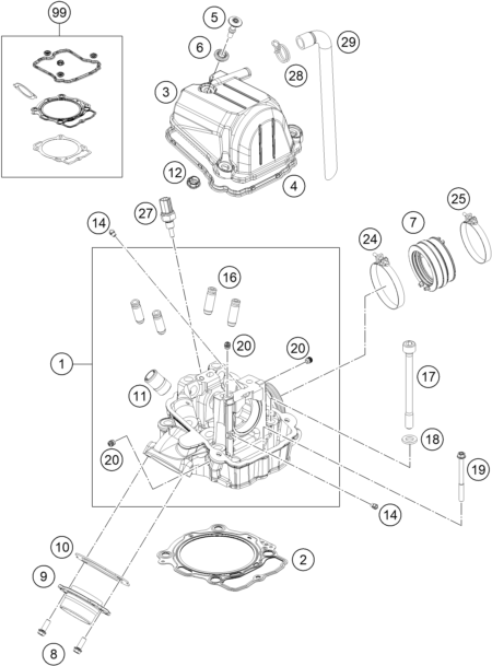 Sprängskiss: Cylinder Head – KTM 450 SMR 2021