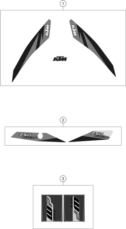 Sprängskiss: Decal – KTM 250 EXC-F 2018
