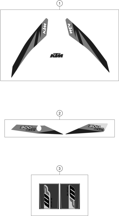 Sprängskiss: Decal – KTM 300 EXC TPI 2018
