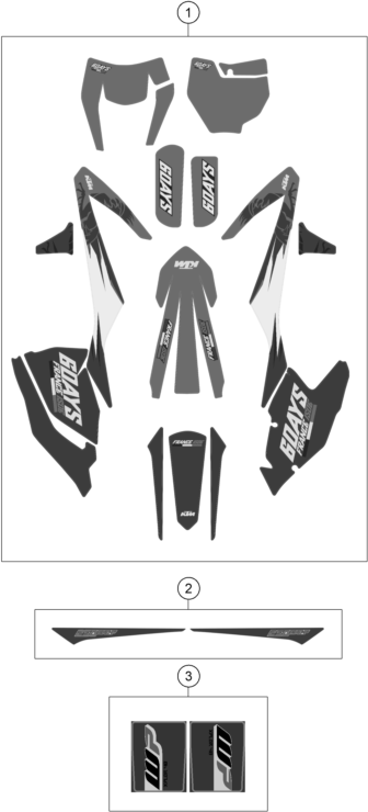 Sprängskiss: Decal – KTM 250 EXC-F Six Days 2018