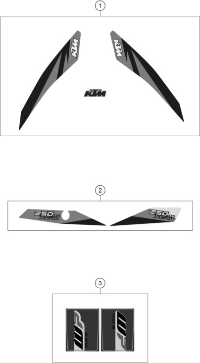 Sprängskiss: Decal – KTM 250 XC-W TPI 2018