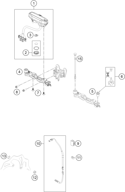 Sprängskiss: Instruments / Lock System – KTM 250 XC-W TPI 2018