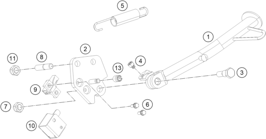 Sprängskiss: Side / Center Stand – KTM 250 Duke, white 2019