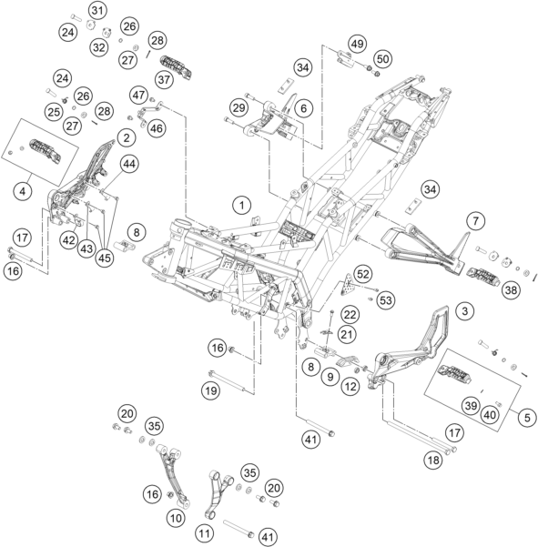 Sprängskiss: Frame – KTM RC 125, grey 2020
