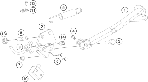 Sprängskiss: Side / Center Stand – KTM 200 Duke, orange-CKD 2019