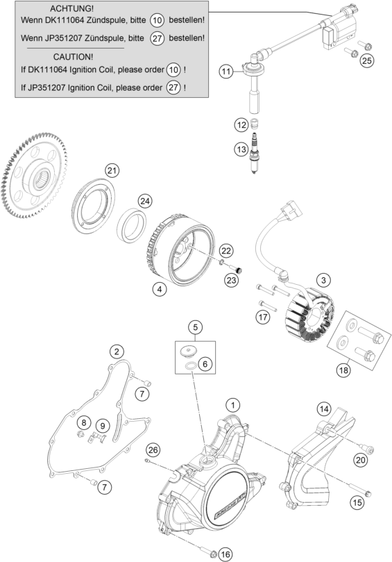 Sprängskiss: Ignition System – KTM 200 Duke, orange-CKD 2019