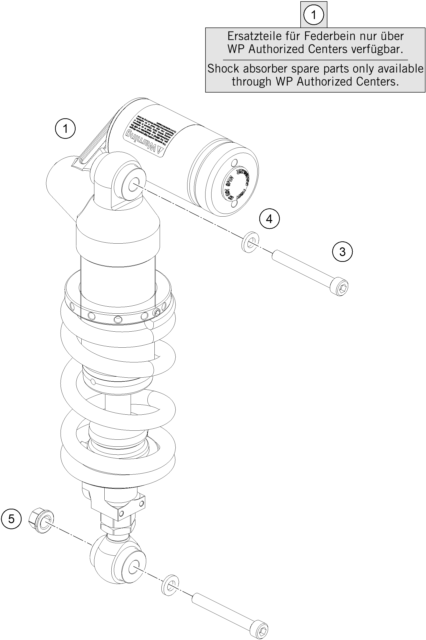 Sprängskiss: Shock Absorber – KTM RC 390 R, black 2018