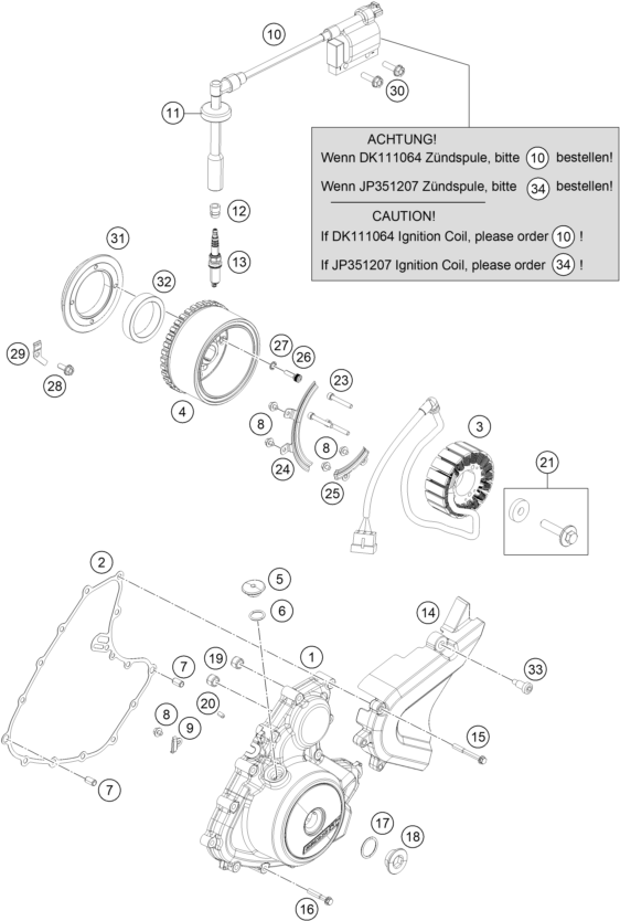 Sprängskiss: Ignition System – KTM RC 390 R, black 2018