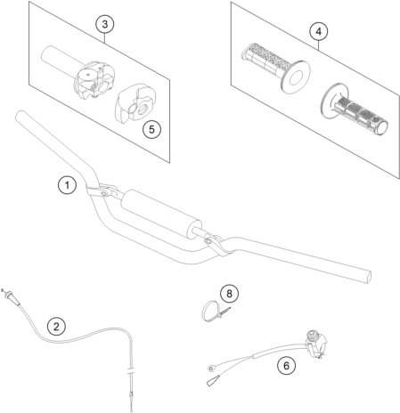 Sprängskiss: Handlebar, Controls – KTM 50 SX 2019